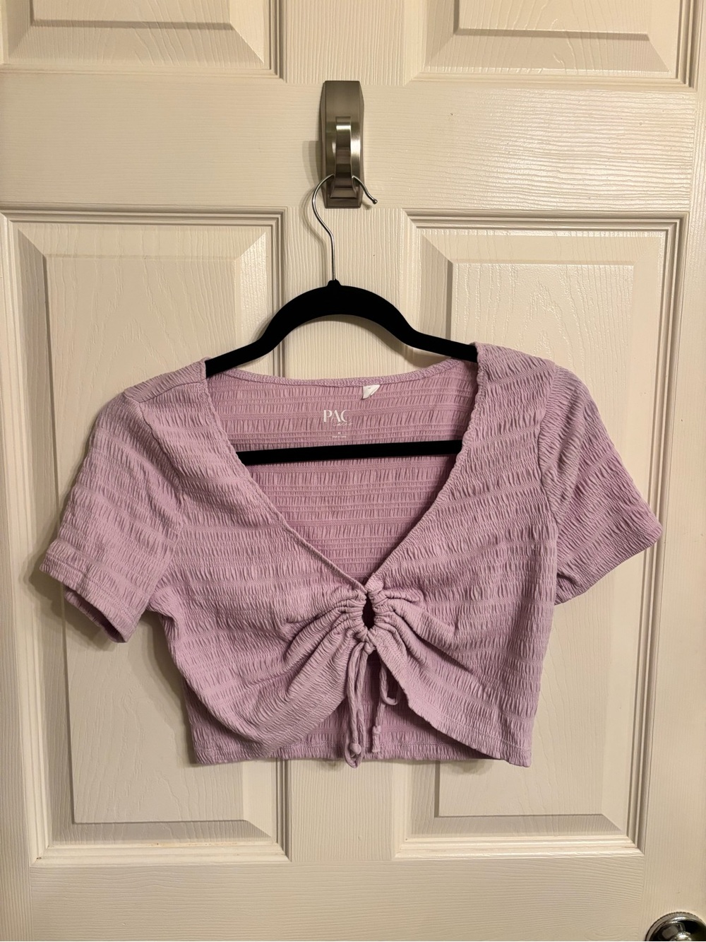 PacSun Lavender Ruched Drawstring Crop Top